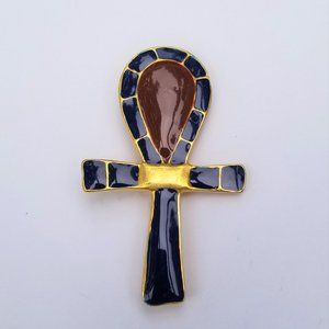Vintage Signed MMA Egyptian Ankh Brooch Pin